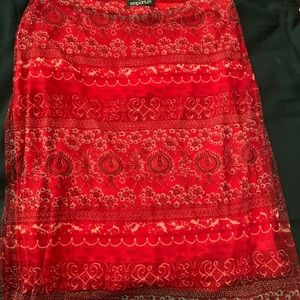 Vintage red midi skirt